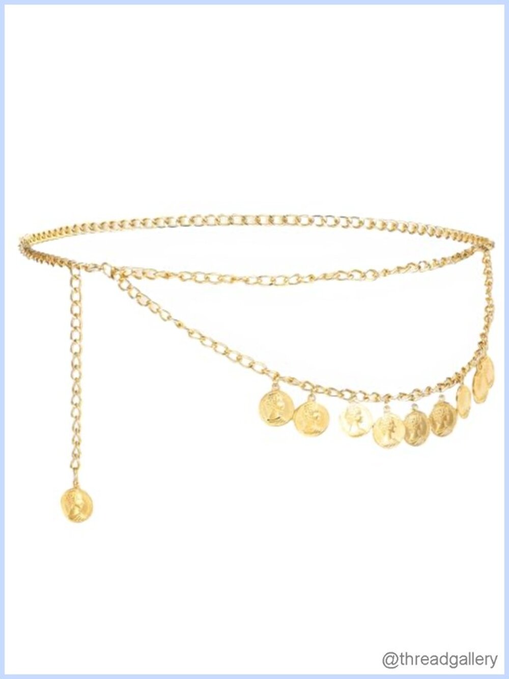 Adjustable Gold Coin Chain Belt Pirate Waist Chain Alloy Body Jewelry for Women